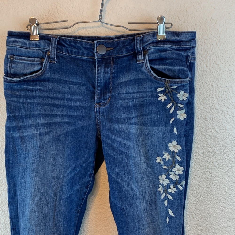 STS Blue Taylor Tomboy sz 28 girly floral feminine low rise dark wash preppy - Picture 2 of 12